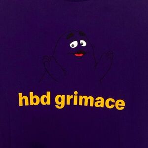 HBD Grimace T-Shirt, Deep Purple, Graphic Tee, Limited Edition